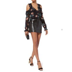 Nicholas Piper Floral Blouse V Ruffle Cold Shoulder Long Sleeve Airy Multicolor4